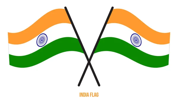 Indická Vlajka Mávající Vektorové Ilustrace Bílém Pozadí Národní Vlajka Indie — Stockový vektor