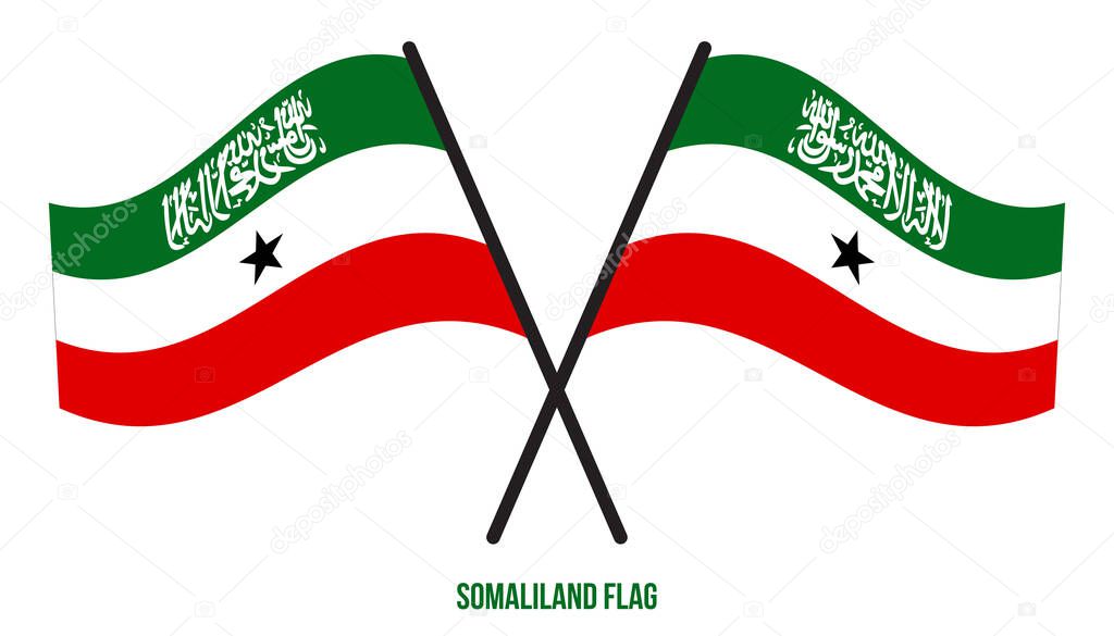 Somaliland Flag Waving Vector Illustration on White Background. Somaliland National Flag.