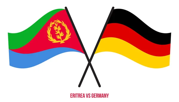 Eritrea Und Deutschland Schwenkten Flaggen Offiziell Korrekte Farben — Stockvektor