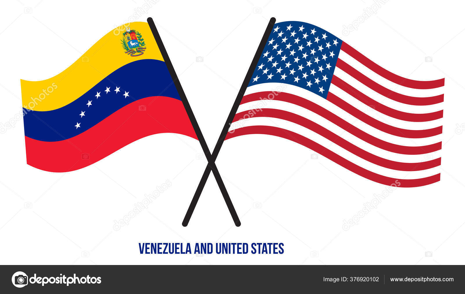Venezuela Los Estados Unidos Cruzaron Dejaron Volar Estilo Flat
