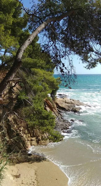 Bay on the sea Spanish coast sunny hot day