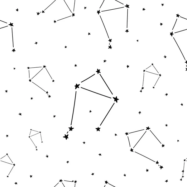 Sterren sterrenbeeld set horoscoop decoratie naadloos patroon — Stockvector