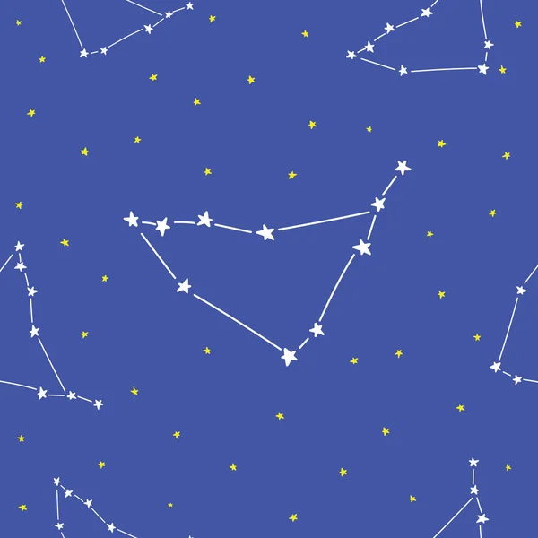 Costellazione stelle set decorazione oroscopo modello senza soluzione di continuità — Vettoriale Stock