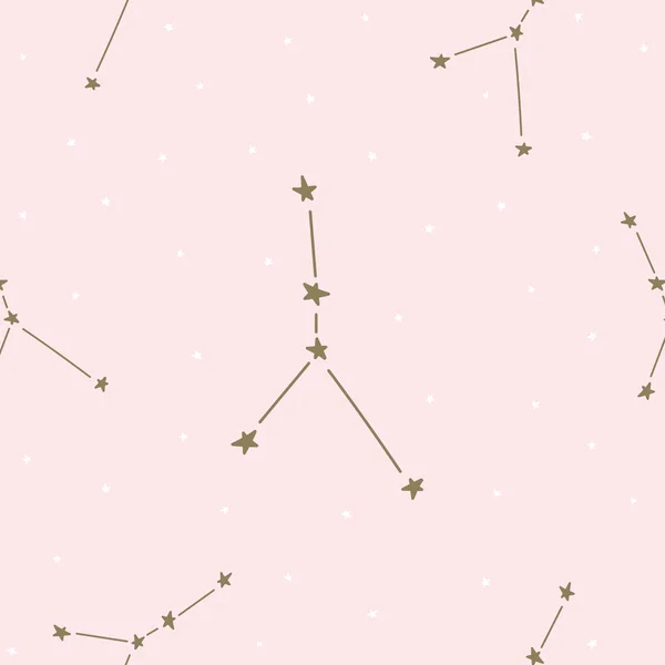 Sternbilder Sterne setzen Horoskop Dekoration nahtlose Muster — Stockvektor
