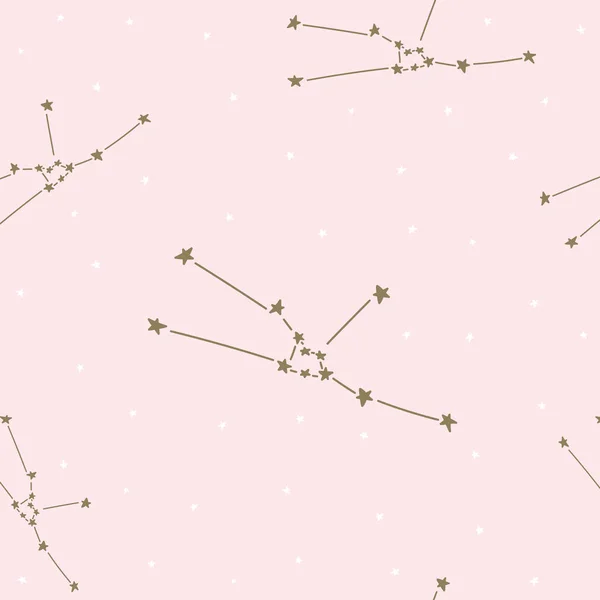 Constelação estrelas conjunto horóscopo decoração sem costura padrão — Vetor de Stock