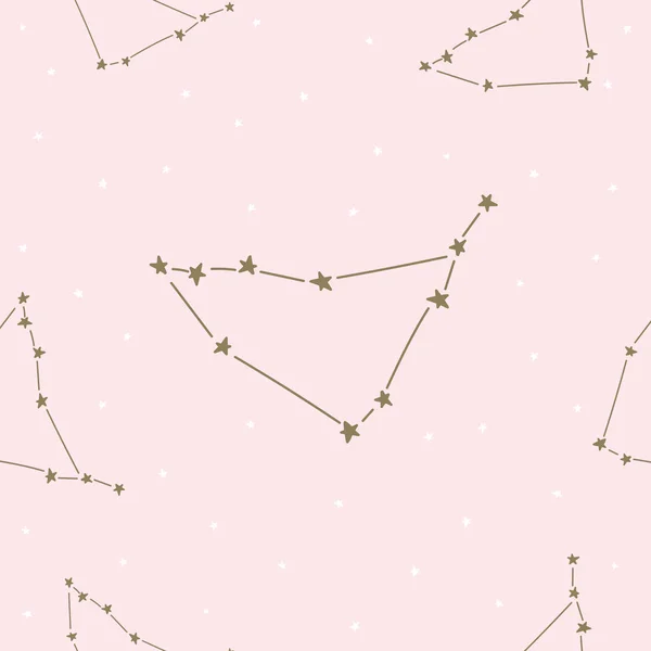 Constelação estrelas conjunto horóscopo decoração sem costura padrão — Vetor de Stock