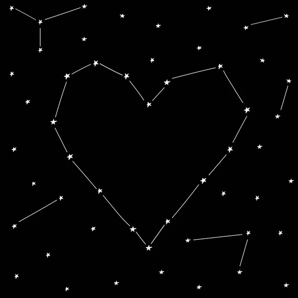 Stars love heart template design for valentine day — ストックベクタ