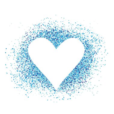 Confetti love heart template design for valentine day