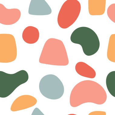 Abstract modern retro seamless background spots shapes
