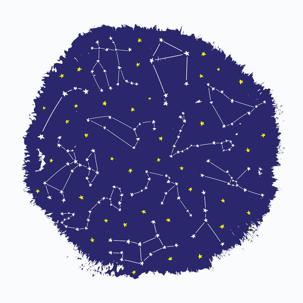 Cosmos constellation stars horoscope decoration blue pattern