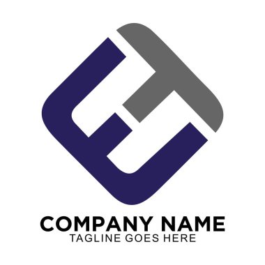 ET logosu ticari şirket için basit tasarım