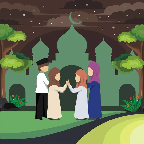 Ramadhan Kareem Islamischer Hintergrund Für Buchillustration Vektor Und Poster — Stockvektor