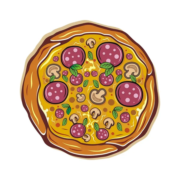 Pizza Vektör Logosu Resimleme — Stok Vektör