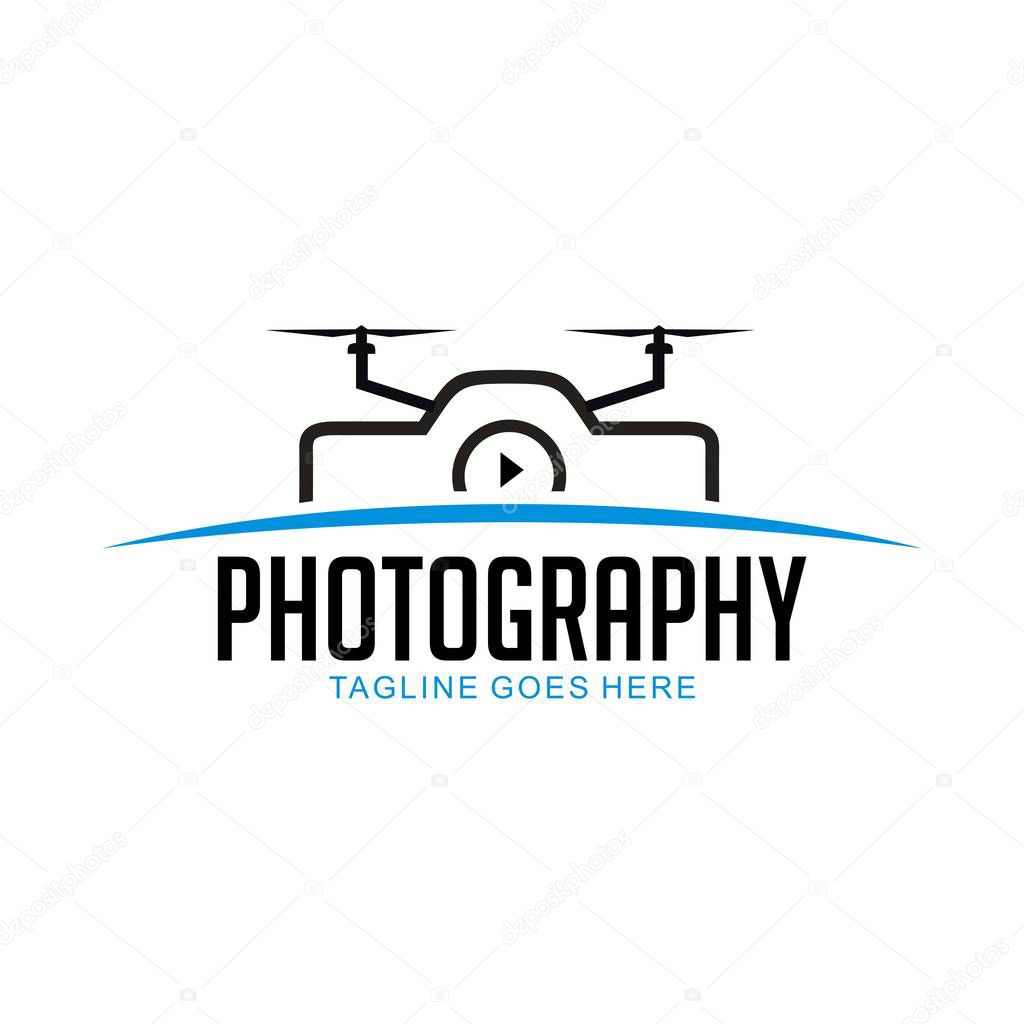 Drone photography logo design template