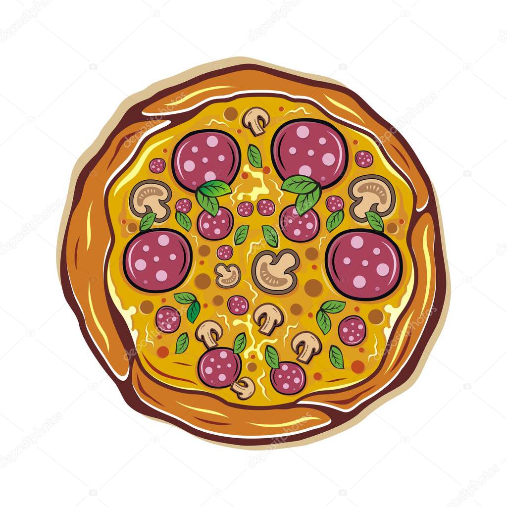 Pizza vector logo and illustration