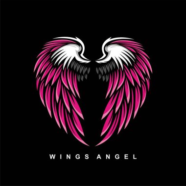 Sevgililer Günü ve illüstrasyon tasarımı için kanat meleği vektörü