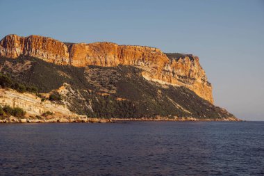 Güney Fransa 'daki Cassis plajından güzel bir deniz manzarası..