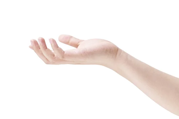 Человеческая рука на белом фоне — стоковое фото