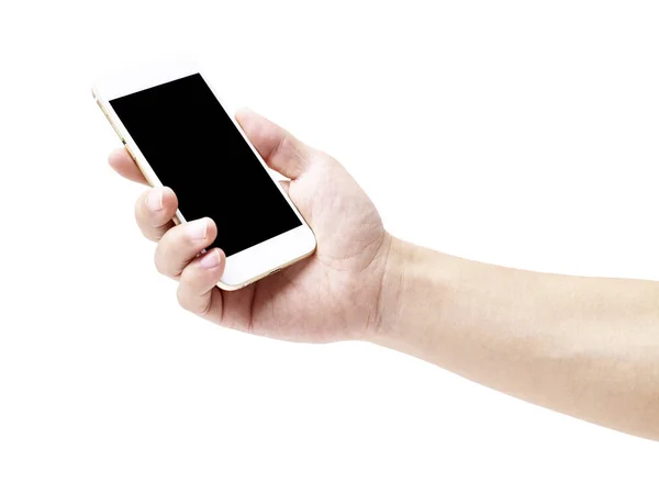 Mão do macho segurando um celular — Fotografia de Stock