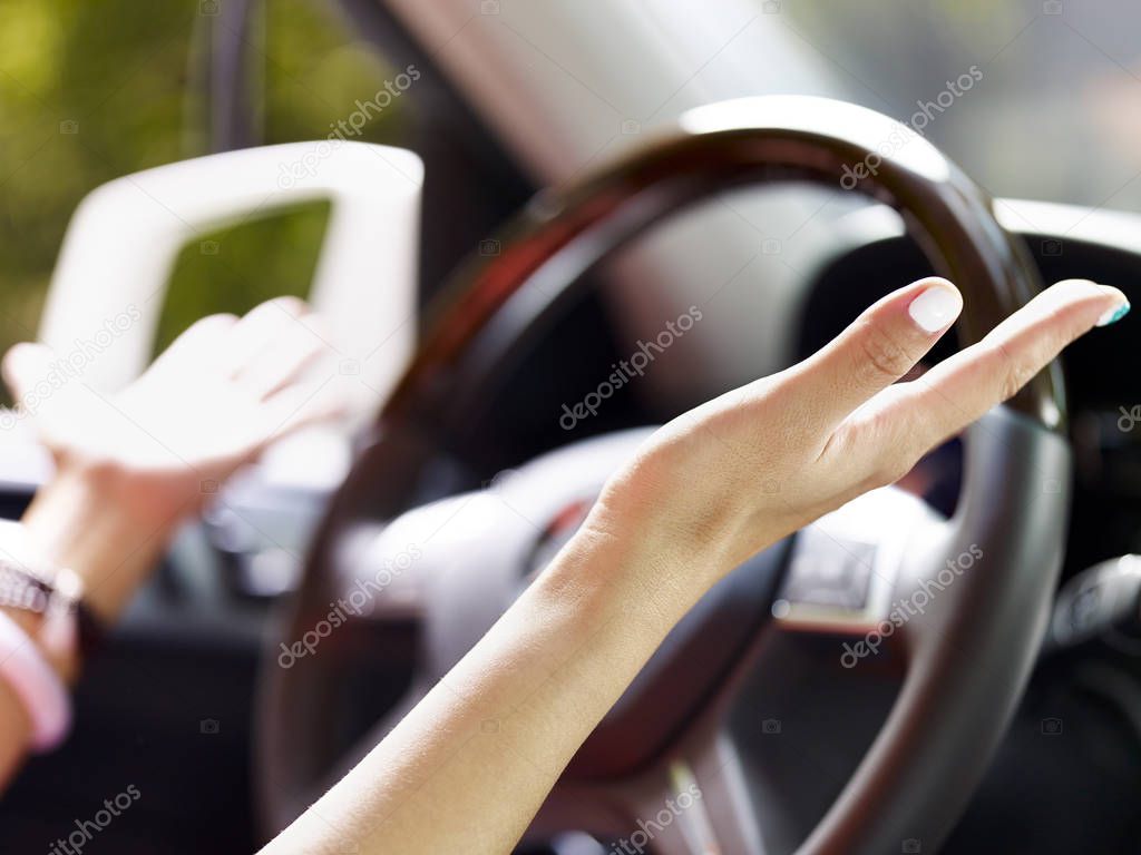 hands off the steering wheel