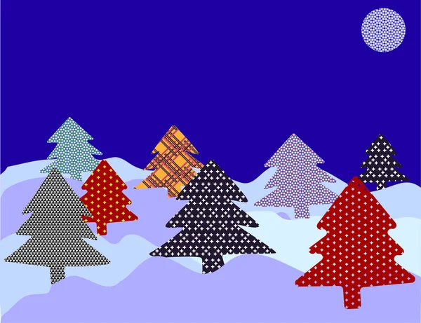 Christmas Trees Snow — Stock Photo, Image
