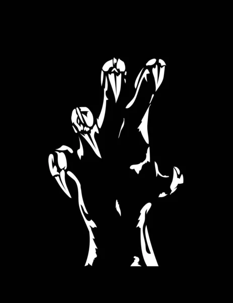 Human Hand Claws Black Background — 스톡 벡터