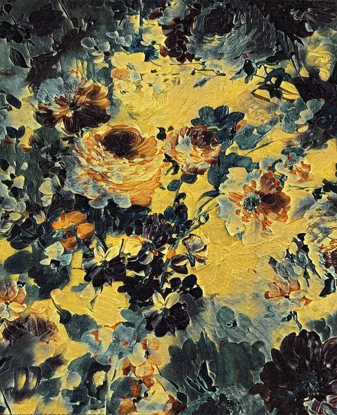 Різні Квіти Листя Фон — стокове фото