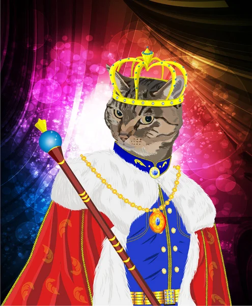 Portret Van Een Kat Koninklijke Decoratie — Stockfoto