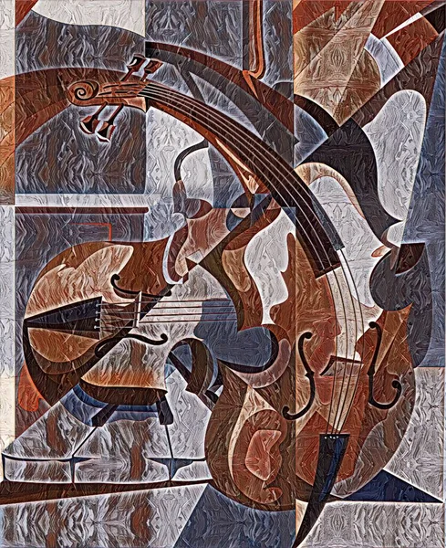 Muziekinstrumenten Abstracte Stijl — Stockfoto