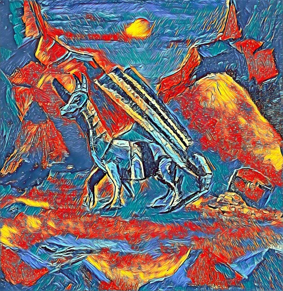 Дракон Фоне Космической Поверхности — стоковое фото