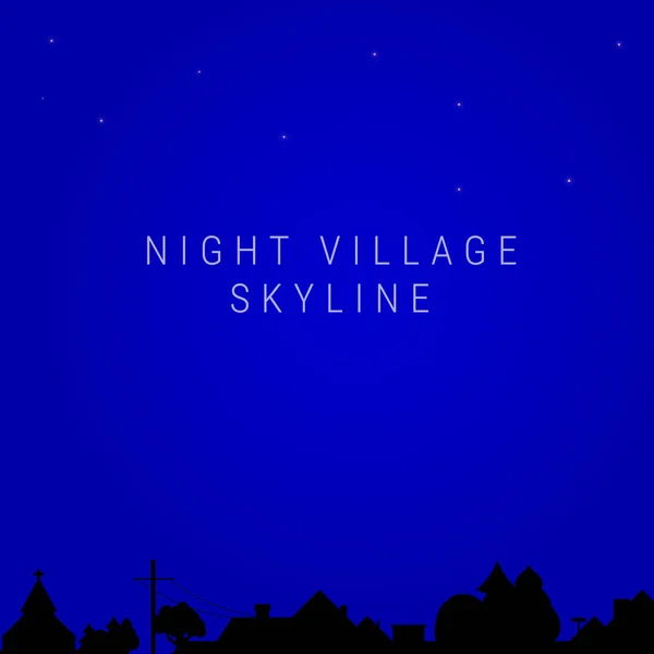 Cielo del pueblo nocturno. Ilustración vectorial — Archivo Imágenes Vectoriales