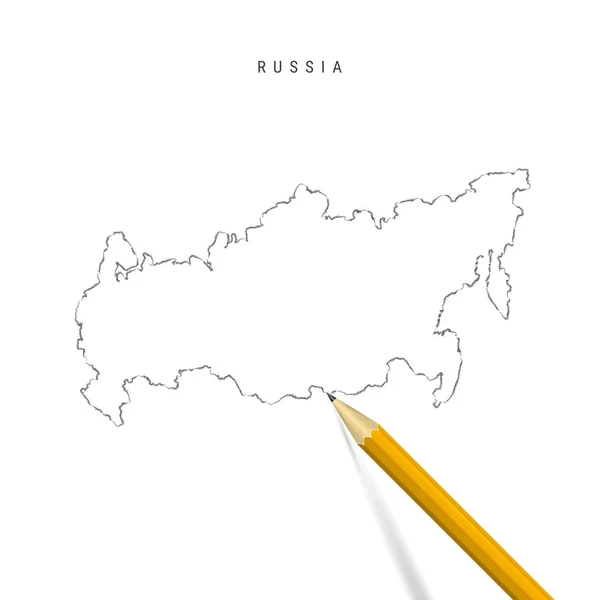 Rusia boceto a mano alzada esquema mapa vectorial aislado sobre fondo blanco — Vector de stock