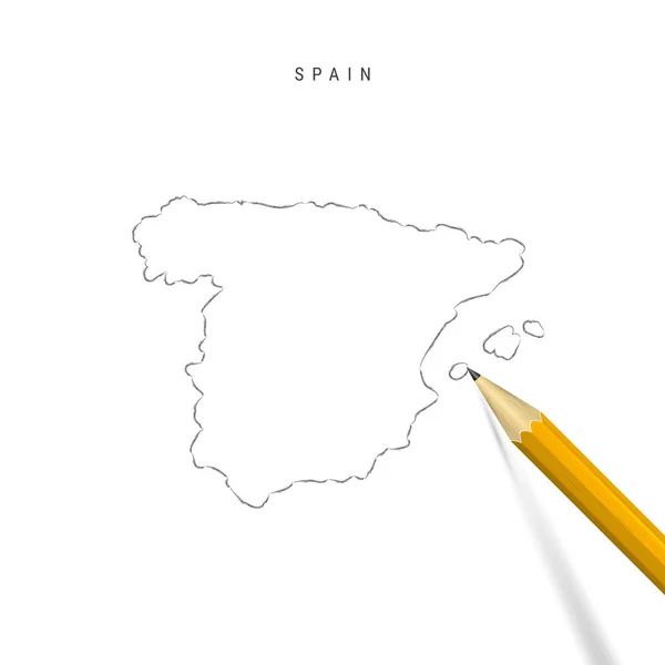 España boceto a mano alzada esquema mapa vectorial aislado sobre fondo blanco — Vector de stock