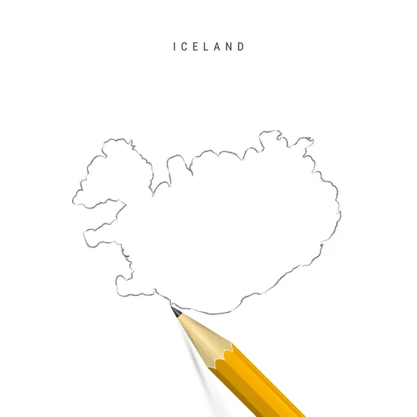 Islandia bosquejo a mano alzada esquema mapa vectorial aislado sobre fondo blanco — Archivo Imágenes Vectoriales