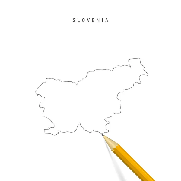 Slovenien frihand skiss kontur vektor karta isolerad på vit bakgrund — Stock vektor