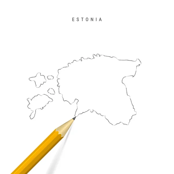 Estonia boceto a mano alzada esquema mapa vectorial aislado sobre fondo blanco — Archivo Imágenes Vectoriales