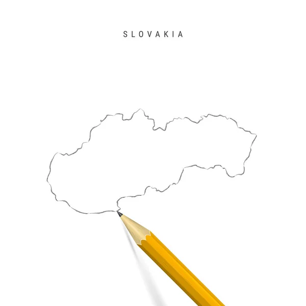 Eslovaquia boceto a mano alzada esquema mapa vectorial aislado sobre fondo blanco — Archivo Imágenes Vectoriales