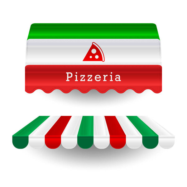 Пиццерийные тенты. Итальянские элементы векторного дизайна в цветах итальянского флага
