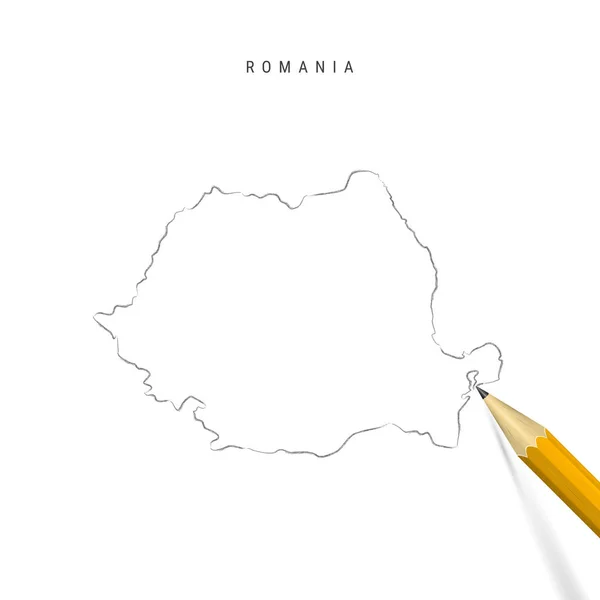 Rumania dibujo a mano alzada esquema mapa vectorial aislado sobre fondo blanco — Archivo Imágenes Vectoriales