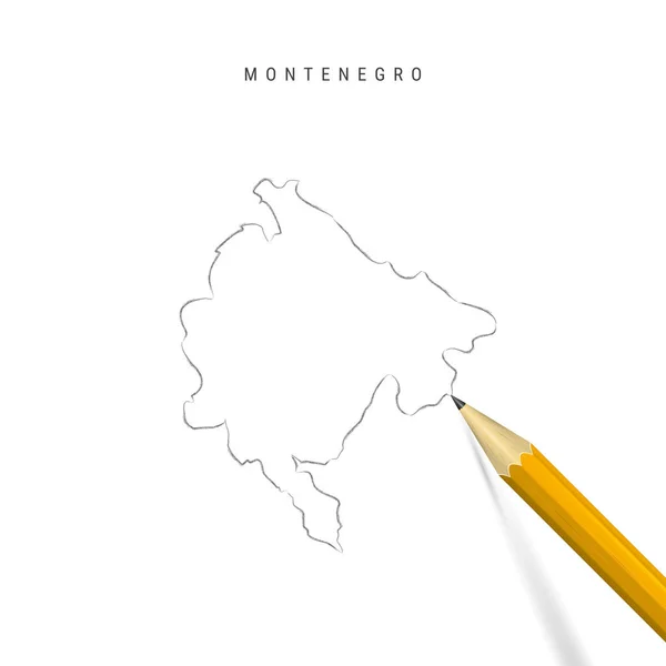 Montenegro dibujo a mano alzada esquema mapa vectorial aislado sobre fondo blanco — Archivo Imágenes Vectoriales