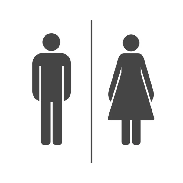 Silueta Toaletní Znamení Vektorové Ilustrace Muž Žena Znamení — Stockový vektor