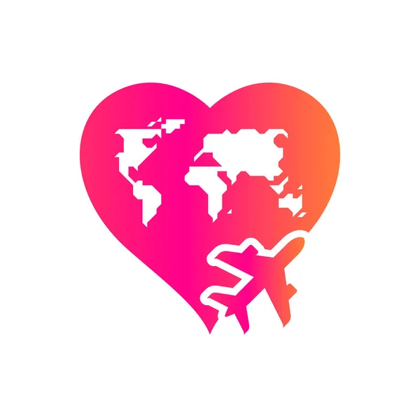 Σε όλο τον κόσμο με την έννοια της αγάπης, t-shirt εκτύπωσης. Χρωματιστή διανυσματική απεικόνιση — Διανυσματικό Αρχείο