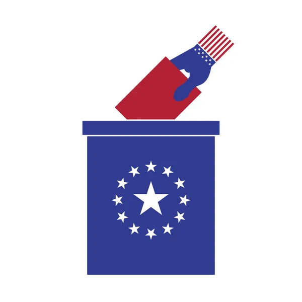 Poner Papeleta Votación Urna Concepto Votación Elecciones Presidenciales Estados Unidos — Archivo Imágenes Vectoriales