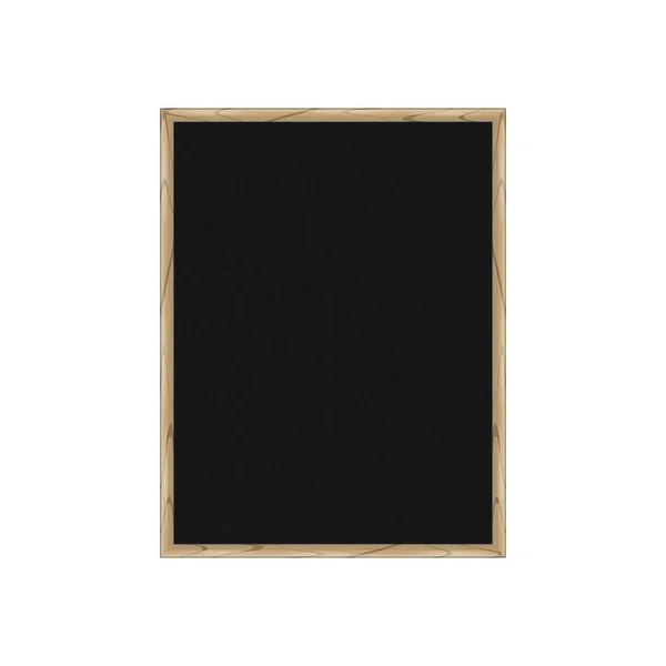 Tiza negra con marco de madera. Ilustración vectorial realista — Vector de stock