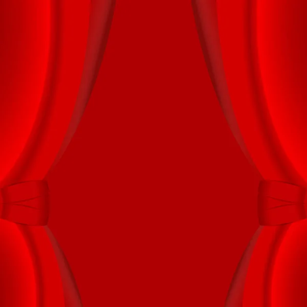 Geöffneter roter Vorhang Vektor Hintergrund — Stockvektor