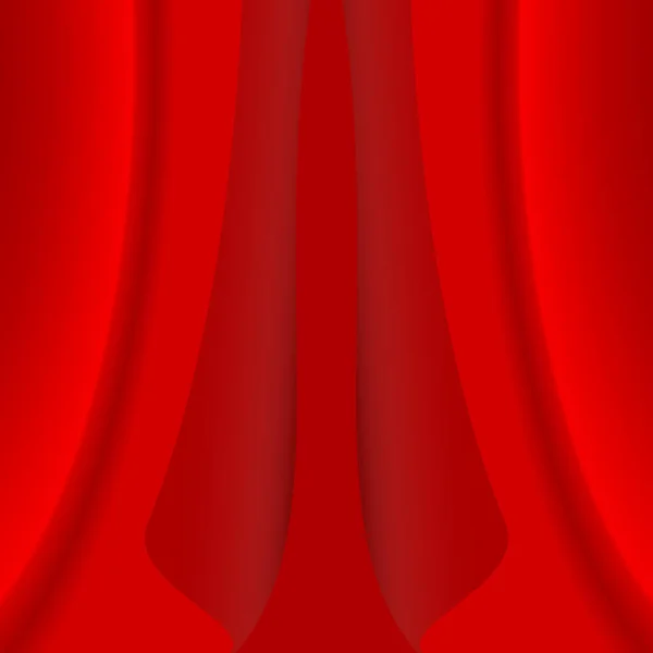 Zasłonięta czerwona kurtyna. Realistyczna ilustracja wektora — Wektor stockowy