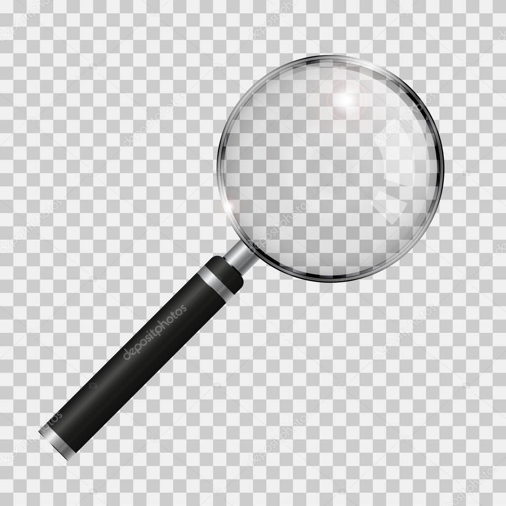 Magnifying glass realistic vector illustration