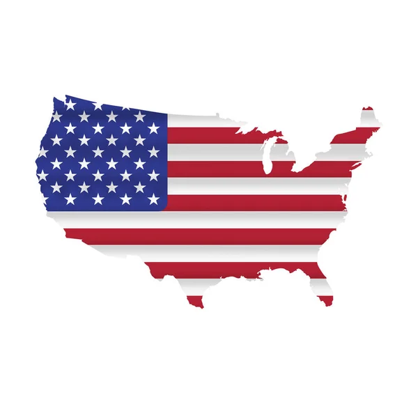 Detaljerad USA flagga karta vektor konst — Stock vektor