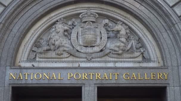 National Portrait Gallery Sign London June 2019 — Stock Video