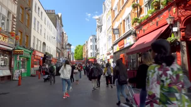 Crowds People Walking Chinatown London Verenigd Koninkrijk Juni 2019 — Stockvideo